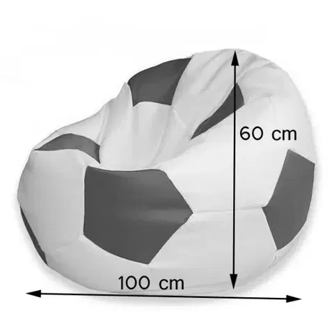 Sedacie vaky a kocky Sedací vak čierno červená futbalová lopta TiaHome