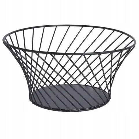 Košíky na potraviny MAKRO - Košík na ovocie 25cm Black, kovový