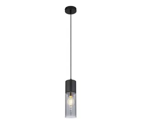 Svietidlá Globo 21000HB - Luster na lanku ANNIKA 1xE27/25W/230V pr. 10,5 cm čierna 21000HB