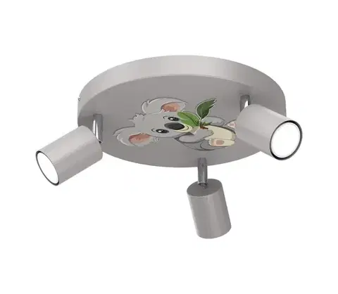 Svietidlá  Detské bodové svietidlo FUN 3xGU10/8W/230V šedá/koala 9307