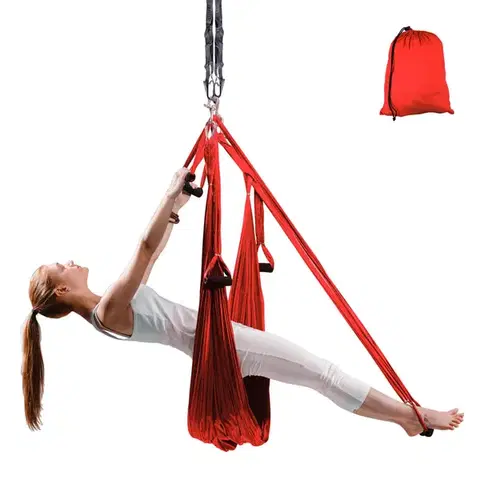 Ostatné fitness náradie Popruhy na aero jogu inSPORTline Hemmok červená