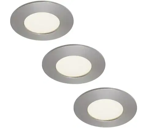 Svietidlá Briloner 7103432 - sada 3 kúpeľňových podhľadových LED svietidiel, 3×4,9 W, 230 V, IP44, matný chróm 7103432