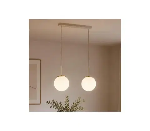 Svietidlá BRILAGI - Závesný luster na lanku MILO 2xE27/60W/230V béžová/zlatá 75-002B