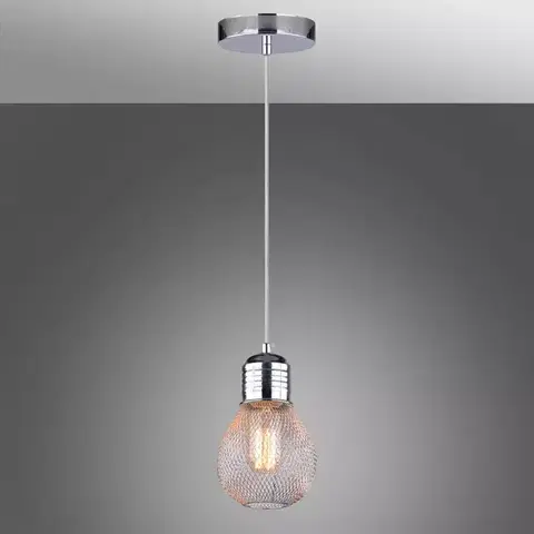 Moderné lampy do obývačky Gliva Závesné svietidlo 1x60w E27 Chróm (bez žiaroviek)