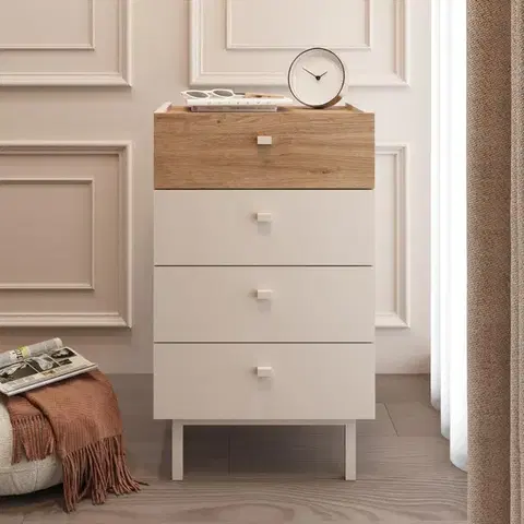 Komody a skrinky BURN úzka šuplíková komoda 4S, sepet/coast