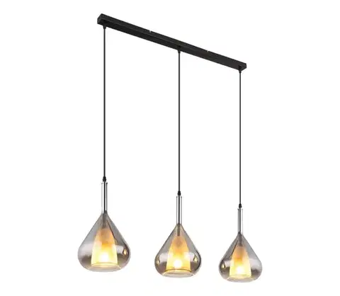 Svietidlá Globo 15542-3 - Luster na lanku GEEKY 3xE27/60W/230V čierna 15542-3