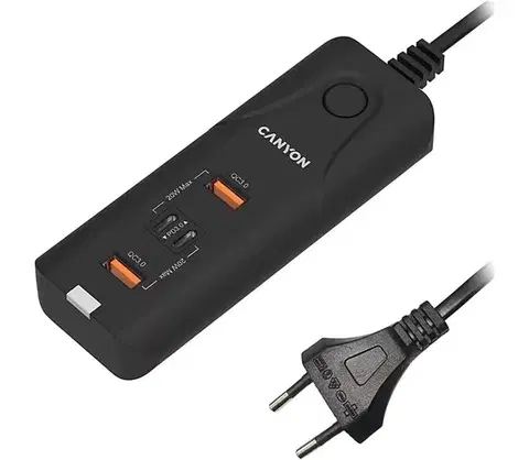 Predlžovacie káble Canyon - Nabíjačka 2xUSB A + 2xUSB C Power Delivery 20W H5CNECHA10B