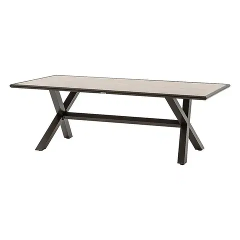 Stolčeky DEOKORK Hliníkový stôl BERGAMO 220x113 cm (šedo-hnedá)