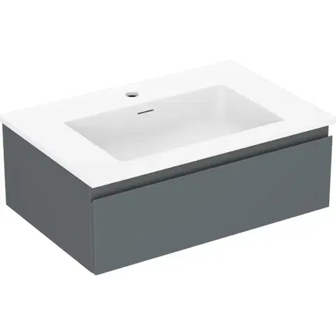 Kúpeľňový nábytok MEXEN/S - Orio kúpeľňová skrinka 70 cm s umývadlom Otis, 1 šuplík, grafit mat/biela mat 91A10-07023-1-BF66-W18M01