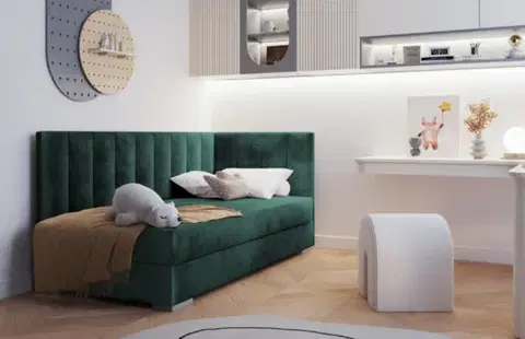 Postele ArtBed Detská posteľ COIMBRA III | zelená 90 x 200 cm Prevedenie: pravé