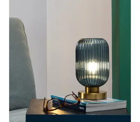 Lampy ONLI - Stolná lampa DOROTY 1xE27/22W/230V modrá/zlatá 5900/L