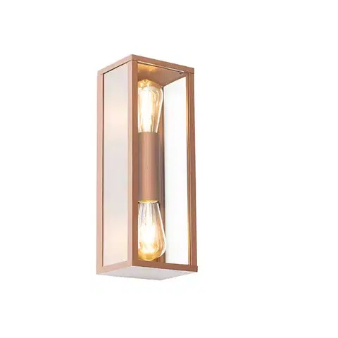 Vonkajšie nástenné svietidlá Priemyselná nástenná lampa hrdzavohnedá 38 cm 2-žiarovková IP44 - Charlois