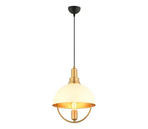 Svietidlá  Luster na lane MONZA 1xE27/40W/230V pr. 30 cm krémová/zlatá 518LMS1125