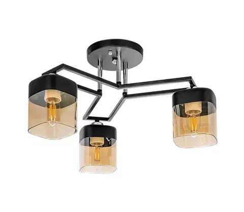 Svietidlá  Luster na tyči 3xE27/60W/230V M225B/3 CR+BK+BR
