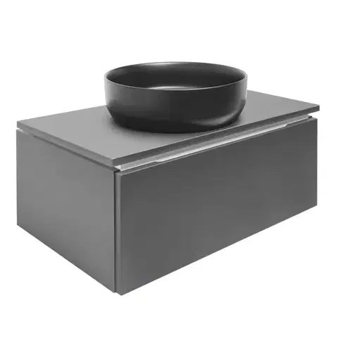 Kúpeľňový nábytok Kúpeľňová skrinka s doskou SAT Feel 80x30x46 cm antracit mat SATFEEL80ANTD SATFEEL80ANTD