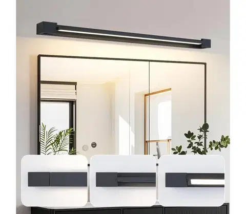 Svietidlá BRILAGI - LED osvetlenie kúpeľňového zrkadla AQUA LINE LED/28W/230V 100 cm IP44 čierne BRI929