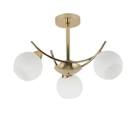 Svietidlá Závesná lampa AMOS Gold 3x40W E27 biele tienidlo