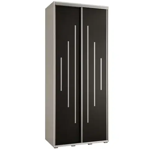 Šatníkové skrine Skriňa 45 Canaris 12 100 biela/čierna/silver
