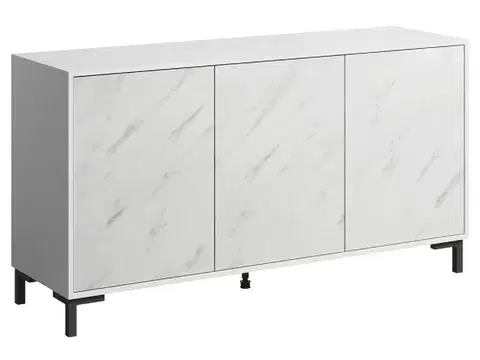 Komody CAMA MEBLE Marmo 150 3D trojdverová komoda biela