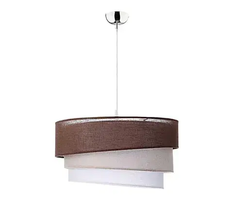 Svietidlá  - Luster na lanku TRIO 1xE27/40W/230V pr. 45 cm hnedá/béžová/biela 7033