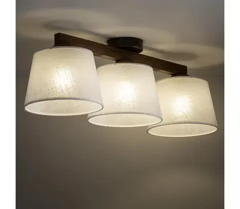 Svietidlá BRILAGI - Prisadený luster LATTE 3xE27/15W/230V borovica/biela 11563