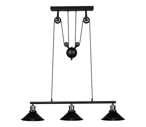 Svietidlá Reality - Luster na lanku POULI 3xE27/40W/230V čierny R30094032