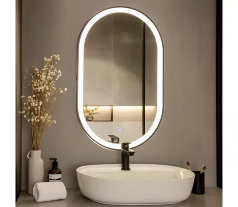 Kúpeľňové zrkadlá BRILAGI-LED kúpeľňové zrkadlo CANZO LED/25W/230V 50x80 cm čierna IP44 CRI 90 stm.+CCT FG-MIR-0010-8050