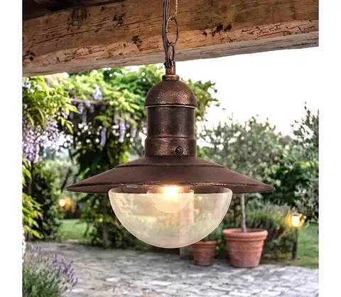 Svietidlá BRILAGI - Vonkajšie závesné svietidlo MOLDE 1xE27/60W IP44 bronzová/patina 63027