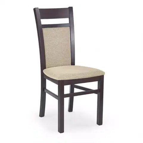 Čalúnené stoličky Stolička Gerard 2 drevo/tkanina tmavý orech/torent beige