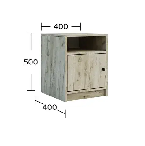 Nočné stolíky VESSA nočný stolík, dub Kraft
