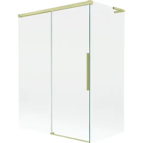 Sprchové dvere MEXEN/S - Rox L vaňová zástena 2-krídlová posuvná 120 + 70 x 150, transparent, zlatá kartáčovaná 8C9L-120-070-55-00