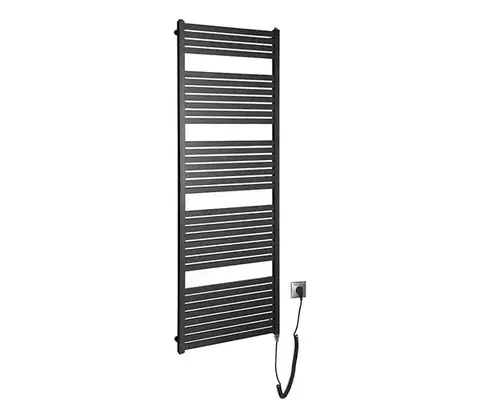 Svietidlá Aqualine - Kúpeľňový elektrický radiátor TONDI-E 800W 169x60 cm matná čierna DE496T
