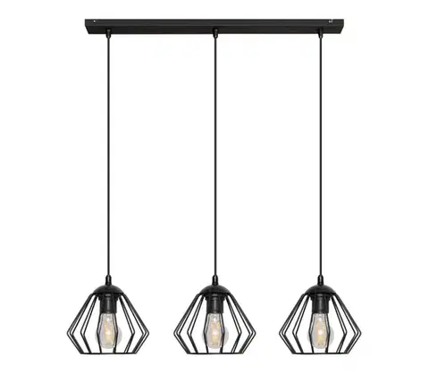 Svietidlá  Luster na lanku AGAT 3xE27/15W/230V W-L 1300/3 BK