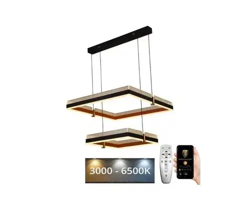 Svietidlá  LED Stmievateľný luster na lanku LED/50W/230V 3000-6500K + diaľkové ovládanie J4337/B