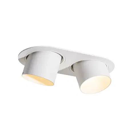 Zapustené svietidlá Okrúhle zapustené bodové svetlo biele GU10 70 mm výkyvné 2-svetlo - Installa