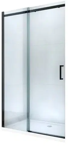 Sprchovacie kúty MEXEN - Omega posuvné sprchové dvere 100, transparent, čierna so sadou pre niku 825-100-000-70-00