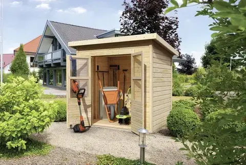Zahradné domčeky Drevený záhradný domček 242 x 244 cm Dekorhome
