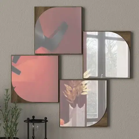 Zrkadlá LIGHT 4 nástenné zrkadlá, orech