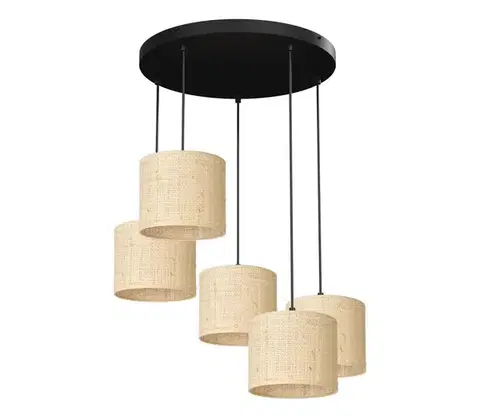 Svietidlá  Luster na lanku RATTAN 5xE27/60W/230V ratan 5283