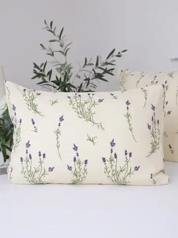 Dekoračné obliečky MKLozkoviny.sk Flanelová obliečka na vankúš 50 x 70 cm - Levandule 02-  -