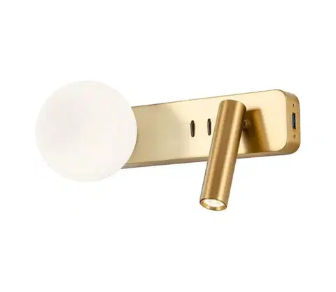 Svietidlá Redo 01-2992 - LED nástenné svietidlo OASIS LED/3W/230V+1xG9/10W USB CRI 90 bronz 01-2992