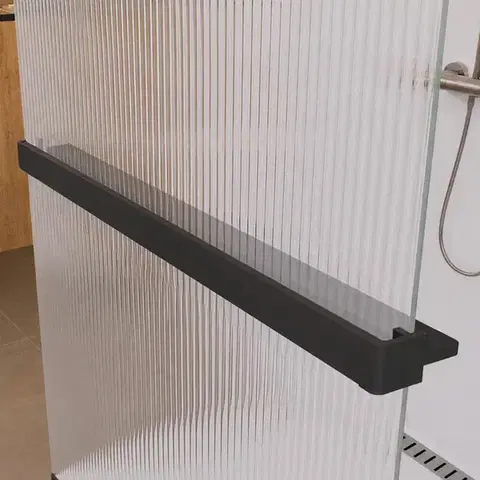 Sprchovacie kúty Mereo Polička k WALK IN do priestoru, 120 cm, čierny ALU CK10621PBD