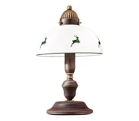 Lampy Kolarz 731.73.100 - Stolná lampa NONNA 1xE27/75W/230V hnedá/jelene zelená 731.73.100