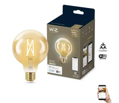 LED osvetlenie LED Stmievateľná žiarovka VINTAGE G95 E27/6,7W/230V 2000-5000K CRI 90 Wi-Fi - WiZ 8718699786793