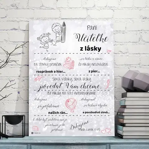 Tabuľky s venovaním (darčeky) Darček pre učiteľku - Tabuľka s poďakovaním a podpisom pre učiteľku