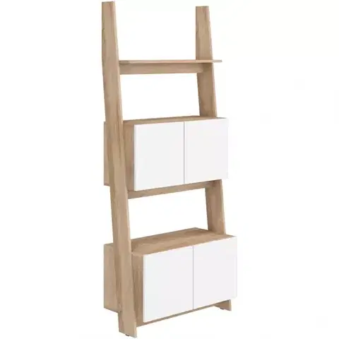 Regály Regál Rack 80-2D sonoma/Biely lesk
