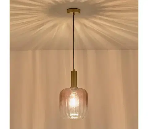 Svietidlá Eurolamp Luster na lanku 1xE27/15W/230V červená/dymová pr. 20 cm 144-24087