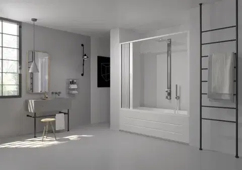 Sprchové dvere FORTE - Vaňová zástena FLEX - VASCA MARTE NEW - Rozmer A - 140 - 170 cm, Rozmer C - 150 cm, Typ otvárania - Zatváranie na stranu OLBBXF200001