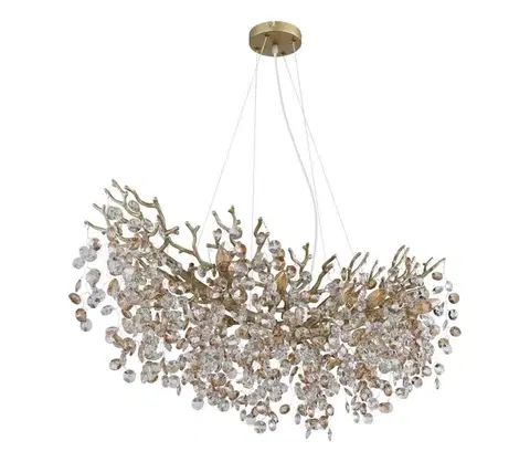 Svietidlá Globo 64138H3G - Závesný luster QUEENA na lane 10xE14/40W/230V zlatá 64138H3G