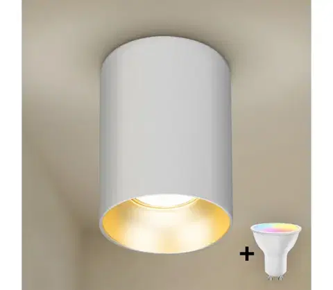 Svietidlá BRILAGI - LED RGBW stlmiteľné bodové svietidlo TRINE 1xGU10/4,8W/230V biela/zlatá BG1003+AI2382